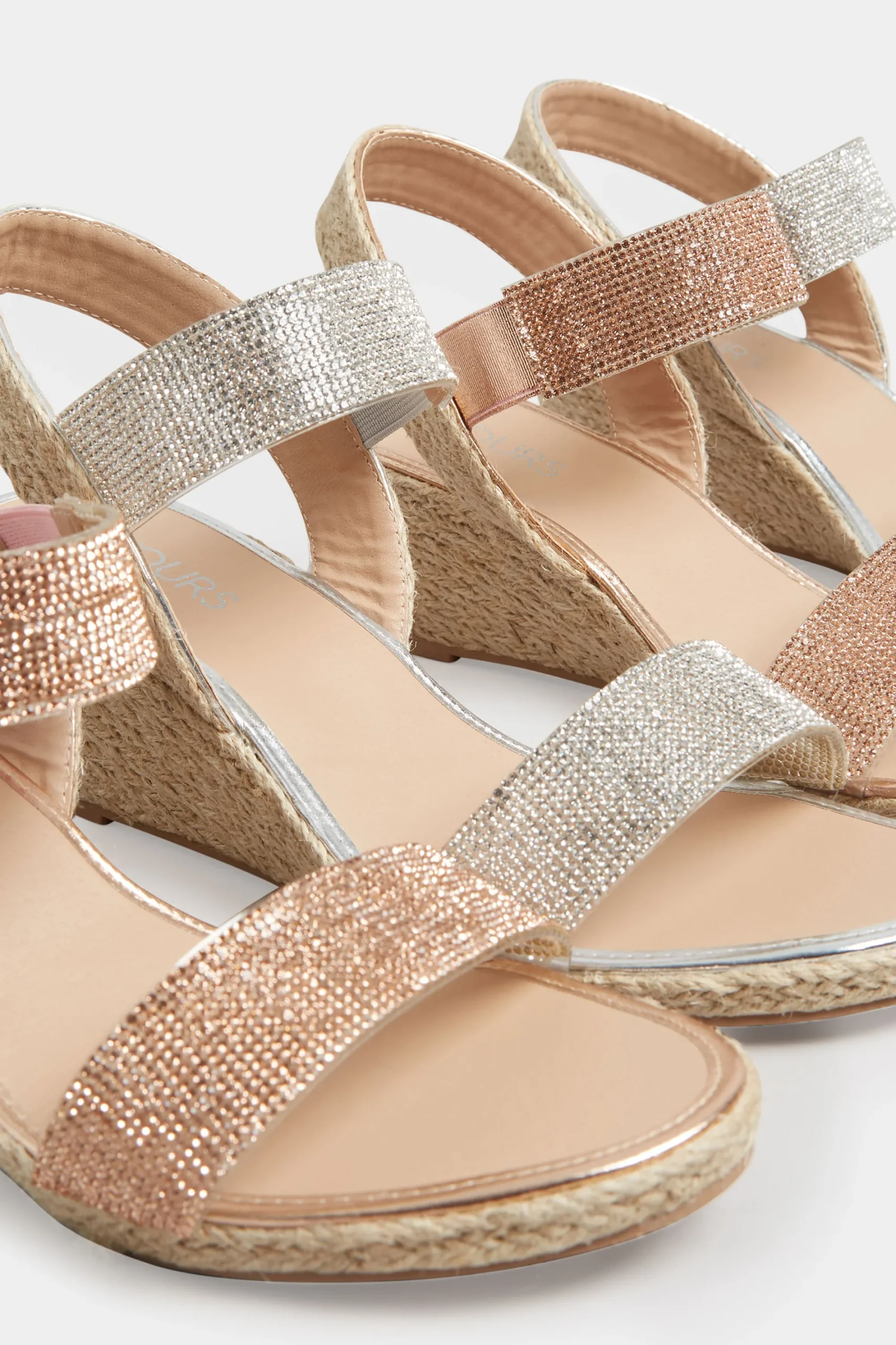 M&Co Yours Yours Silver Espadrille Wedge Sandals In Wide E Fit & Extra Wide Eee Fit>Women Heels