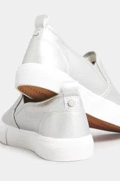 M&Co Yours Yours Silver Slip-On Trainers In Wide E Fit><noscript><img width=