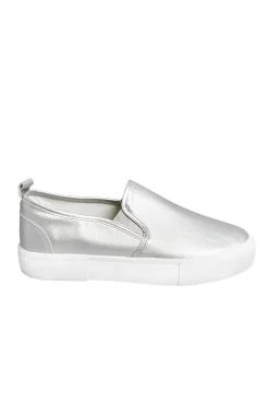 M&Co Yours Yours Silver Slip-On Trainers In Wide E Fit><noscript><img width=
