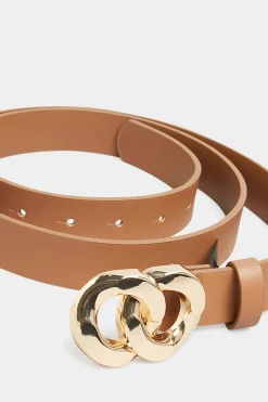 M&Co Yours Yours Tan Brown Double Ring Buckle Belt><noscript><img width=