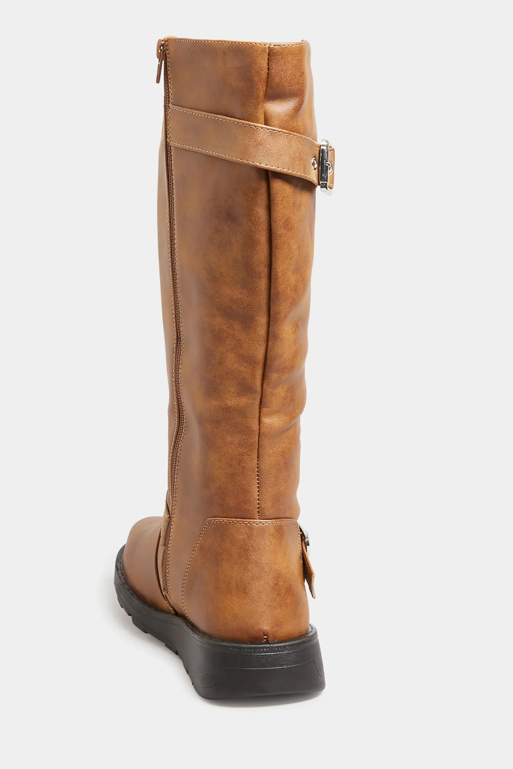 M&Co Yours Yours Tan Brown Knee High Wedge Boots In Wide E Fit>Women Boots