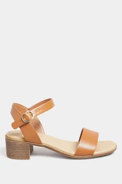 M&Co Yours Yours Tan Brown Strappy Low Heel Sandals In Extra Wide Eee Fit><noscript><img width=