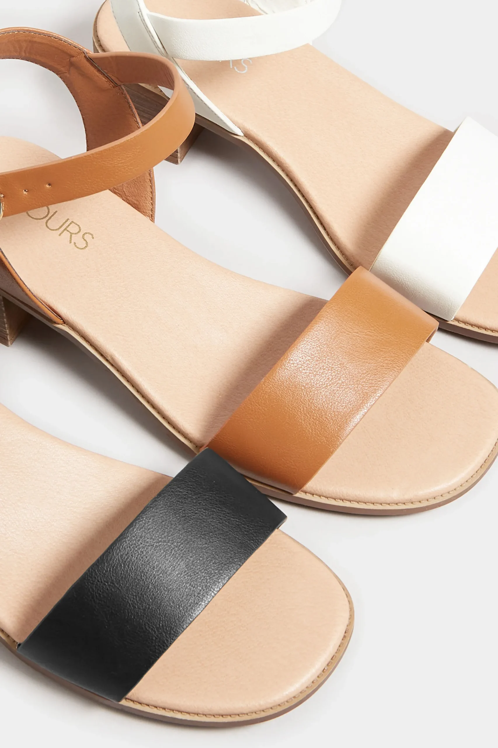 M&Co Yours Yours Tan Brown Strappy Low Heel Sandals In Extra Wide Eee Fit>Women Sandals