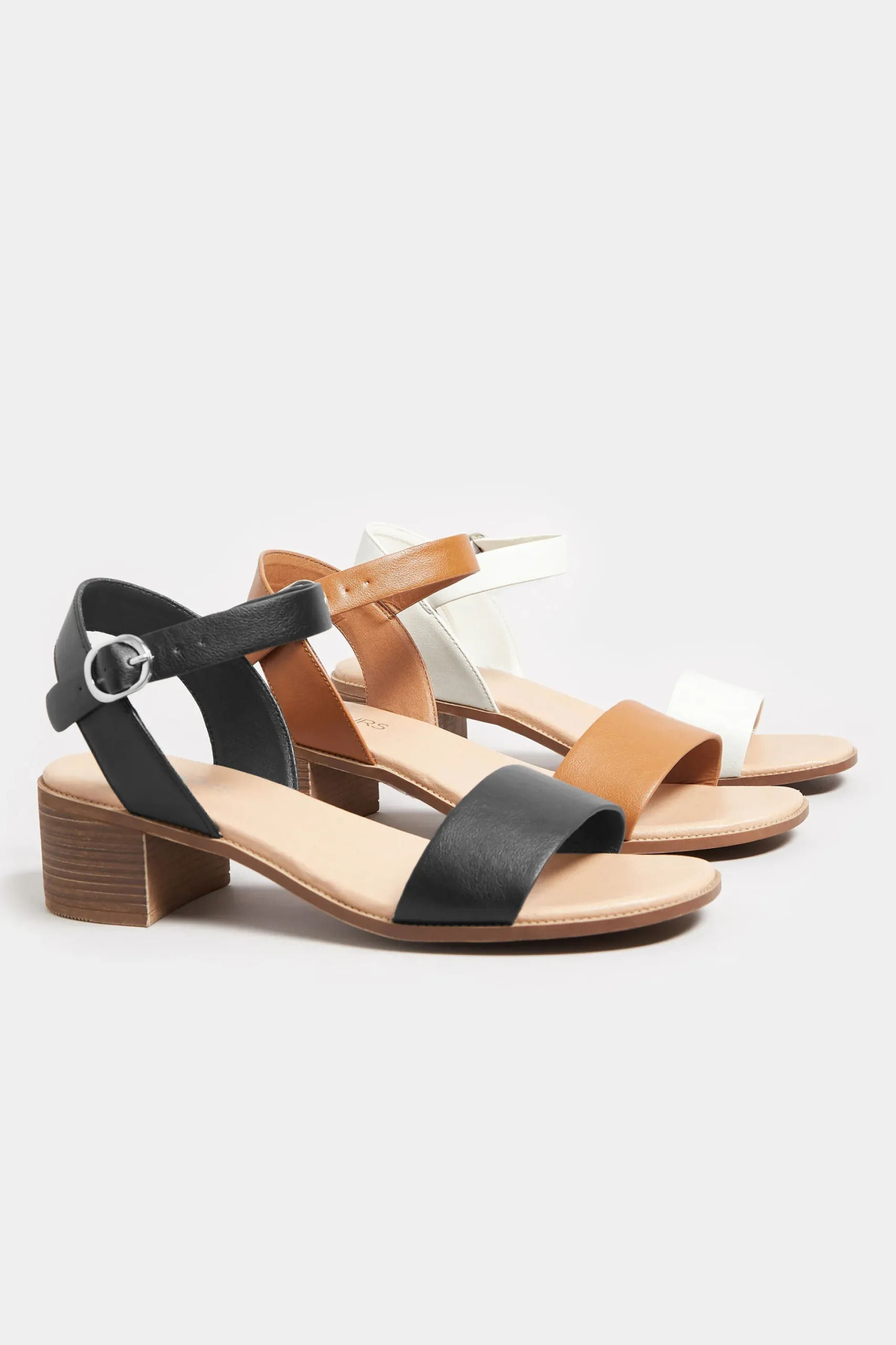 M&Co Yours Yours Tan Brown Strappy Low Heel Sandals In Extra Wide Eee Fit>Women Sandals