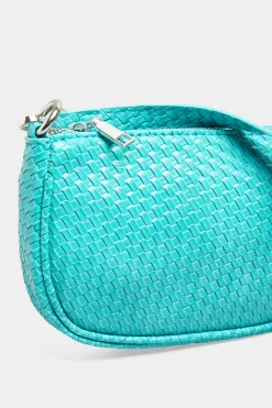 M&Co Yours Yours Turquoise Blue Woven Shoulder Bag><noscript><img width=
