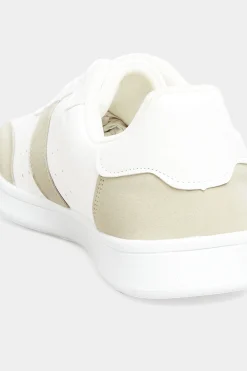 M&Co Yours Yours White & Beige Brown Stripe Trainers In Wide E Fit><noscript><img width=