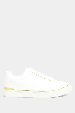 M&Co Yours Yours White & Gold Hardware Trainers In Extra Wide Eee Fit><noscript><img width=