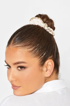 M&Co Yours Yours White 2 Pack Chain Scrunchie Set>Women Hair Accessories