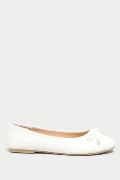 M&Co Yours Yours White Ballerina Pumps In Wide E Fit & Extra Wide Eee Fit><noscript><img width=