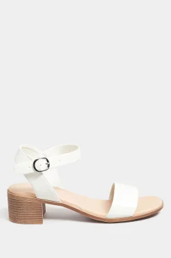 M&Co Yours Yours White Block Strappy Low Heel Sandals In Extra Wide Eee Fit><noscript><img width=