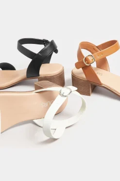 M&Co Yours Yours White Block Strappy Low Heel Sandals In Extra Wide Eee Fit><noscript><img width=