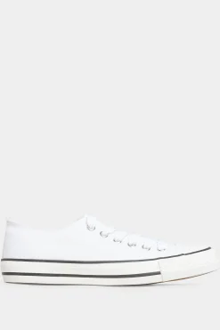 M&Co Yours Yours White Canvas Low Trainers In Wide E Fit><noscript><img width=
