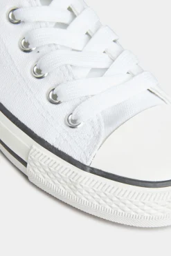 M&Co Yours Yours White Canvas Low Trainers In Wide E Fit><noscript><img width=