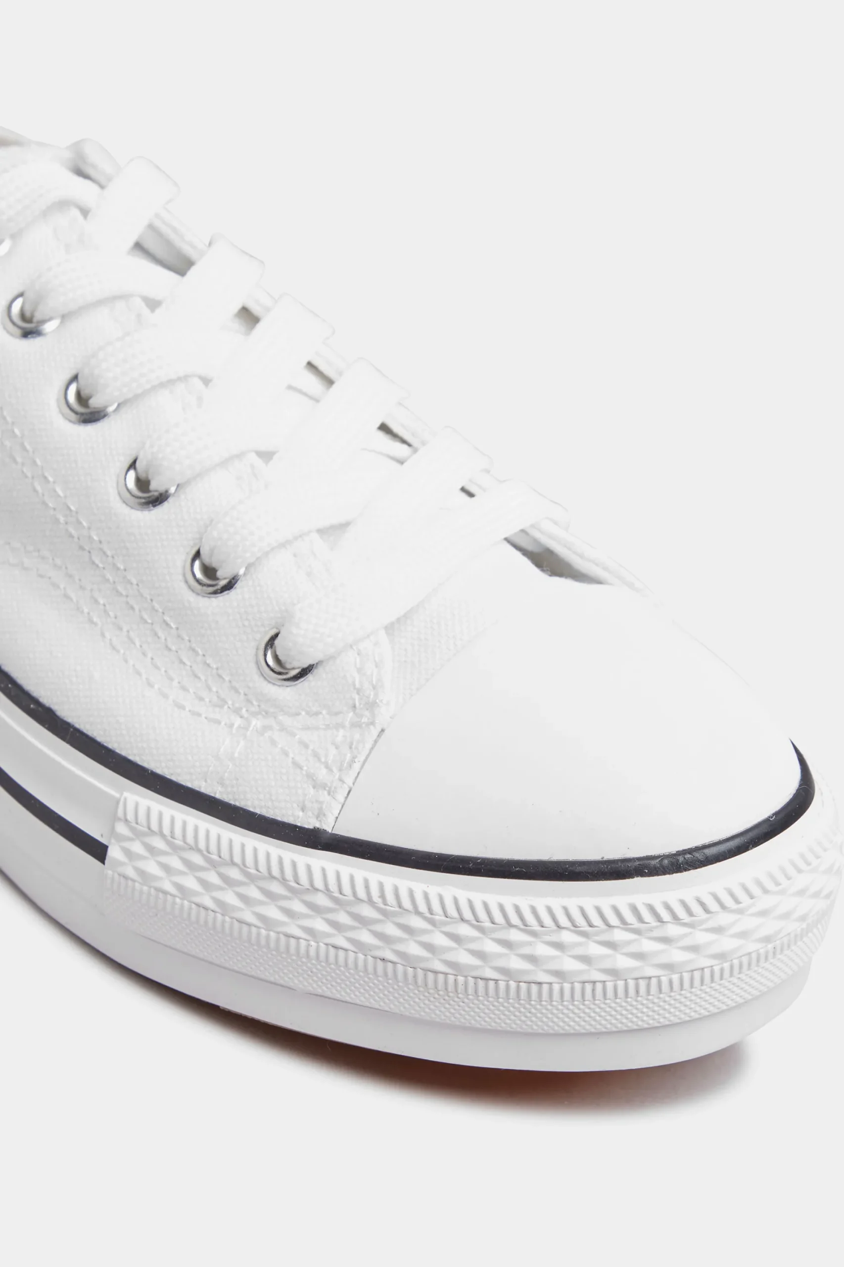 M&Co Yours Yours White Canvas Platform Trainers In Wide E Fit>Women Flat Shoes