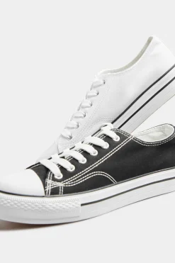 M&Co Yours Yours White Canvas Platform Trainers In Wide E Fit><noscript><img width=
