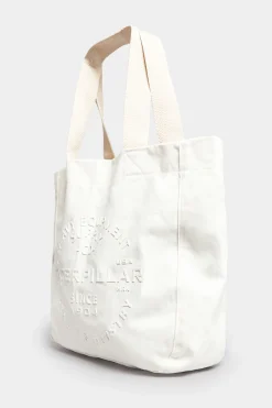 M&Co Yours Yours White Canvas Tote Bag>Women Bags