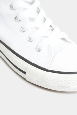 M&Co Yours Yours White Canvas High Top Trainers In Wide E Fit><noscript><img width=