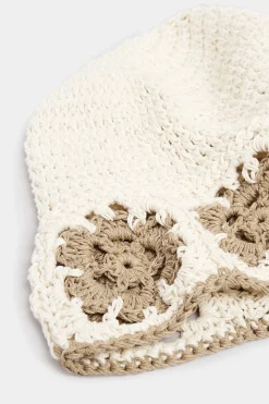M&Co Yours Yours White Crochet Contrast Edge Bucket Hat><noscript><img width=