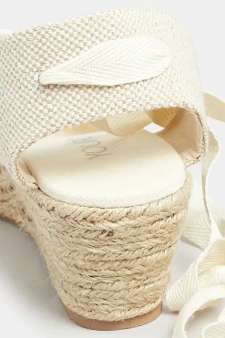 M&Co Yours Yours White Crochet Lace Up Espadrille Wedges In Wide E Fit & Extra Wide Eee Fit><noscript><img width=