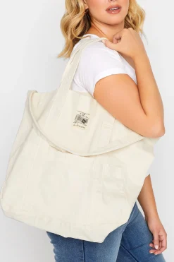 M&Co Yours Yours White Denim Shopper Bag>Women Bags