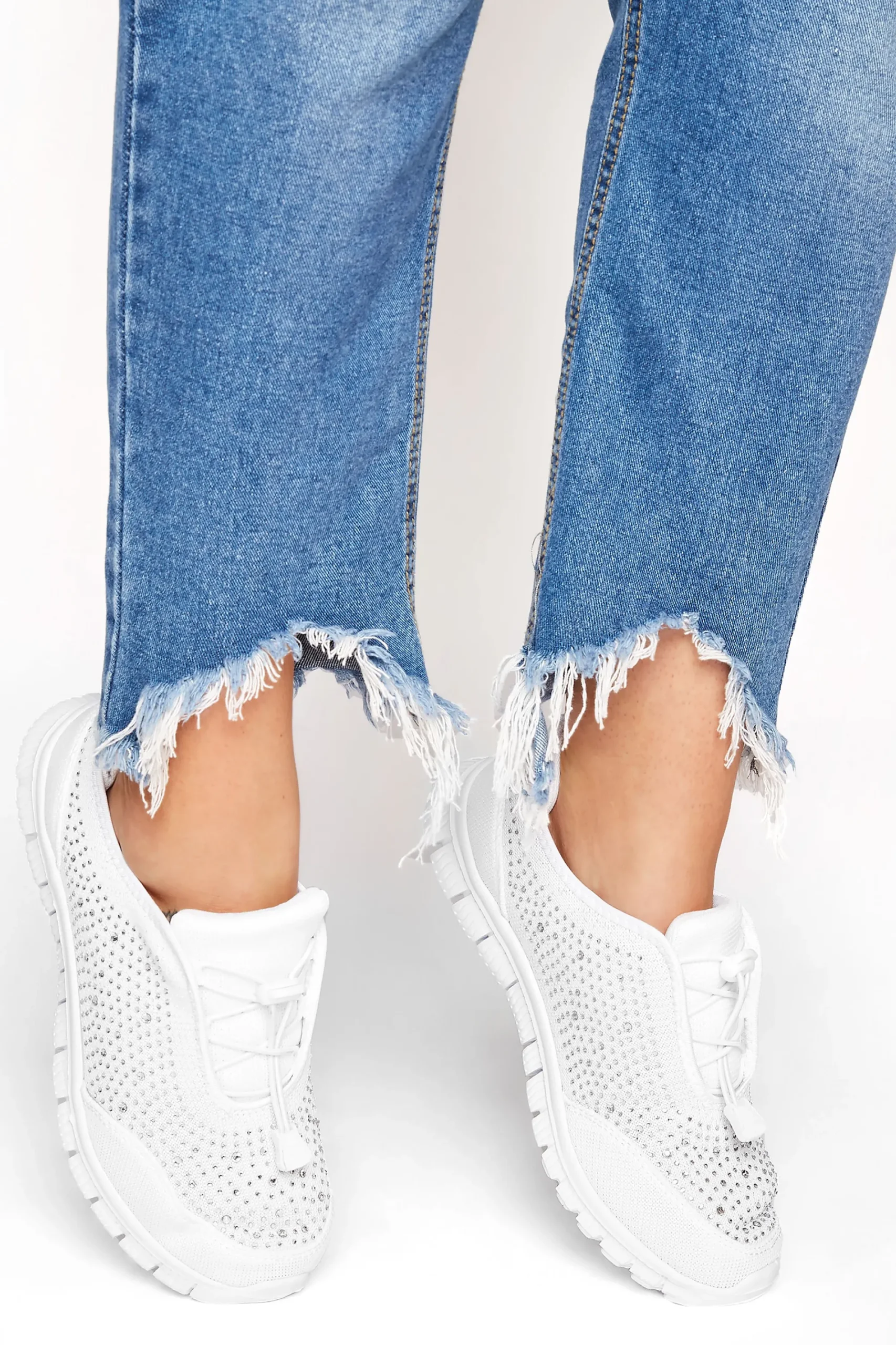 M&Co Yours Yours White Diamante Embellished Trainer In Extra Wide Eee Fit>Women Trainers