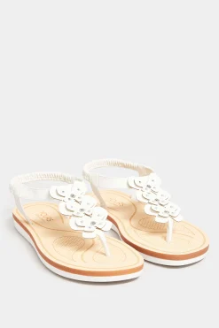 M&Co Yours Yours White Diamante Butterfly Sandals In Extra Wide Eee Fit>Women Flat Shoes