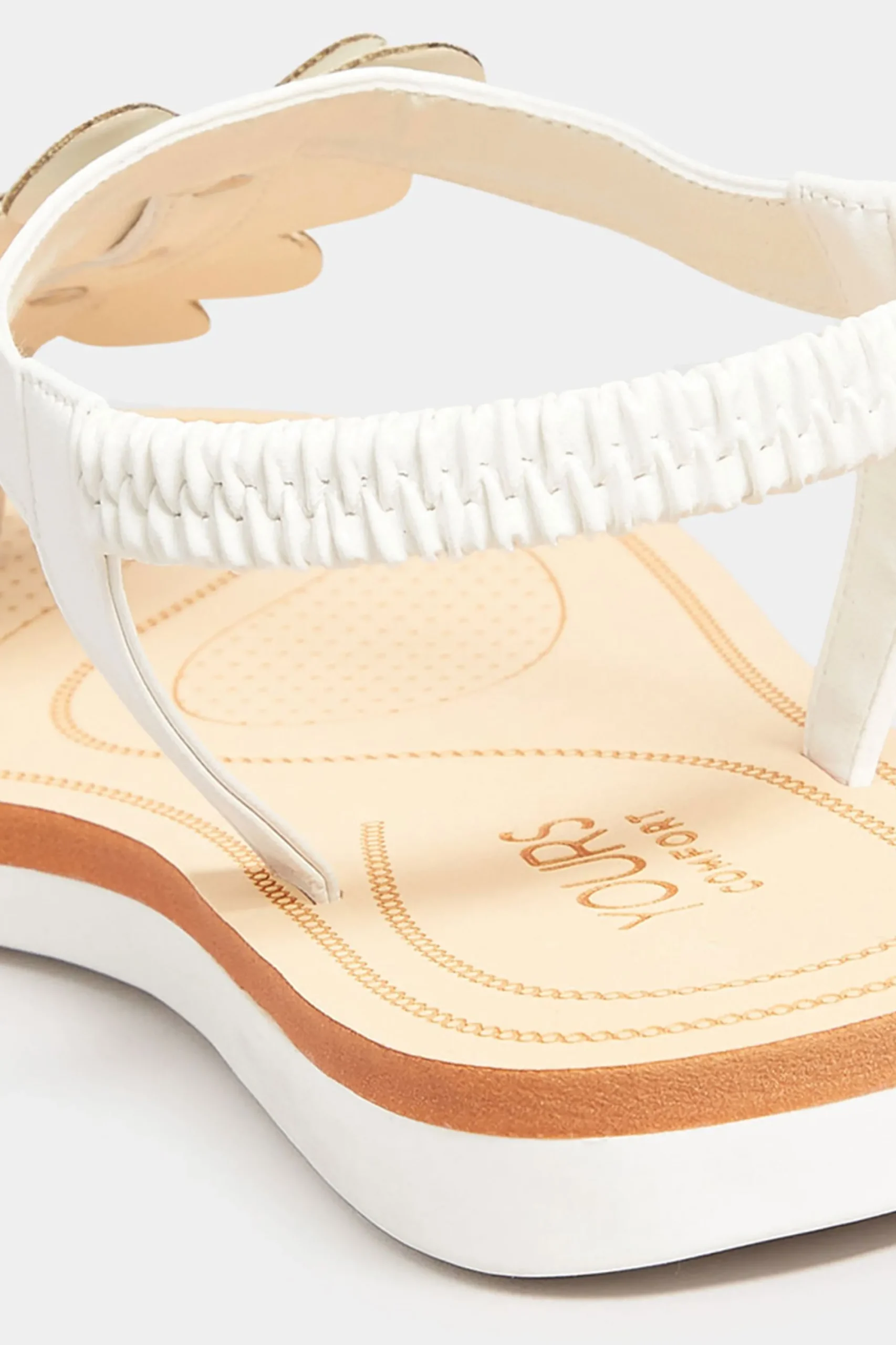 M&Co Yours Yours White Diamante Butterfly Sandals In Extra Wide Eee Fit>Women Flat Shoes
