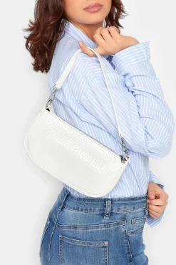 M&Co Yours Yours White Faux Croc Shoulder Bag>Women Bags