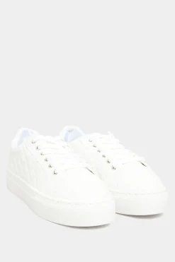 M&Co Yours Yours White Quilted Trainers Inextra Wide Eee Fit>Women Flat Shoes