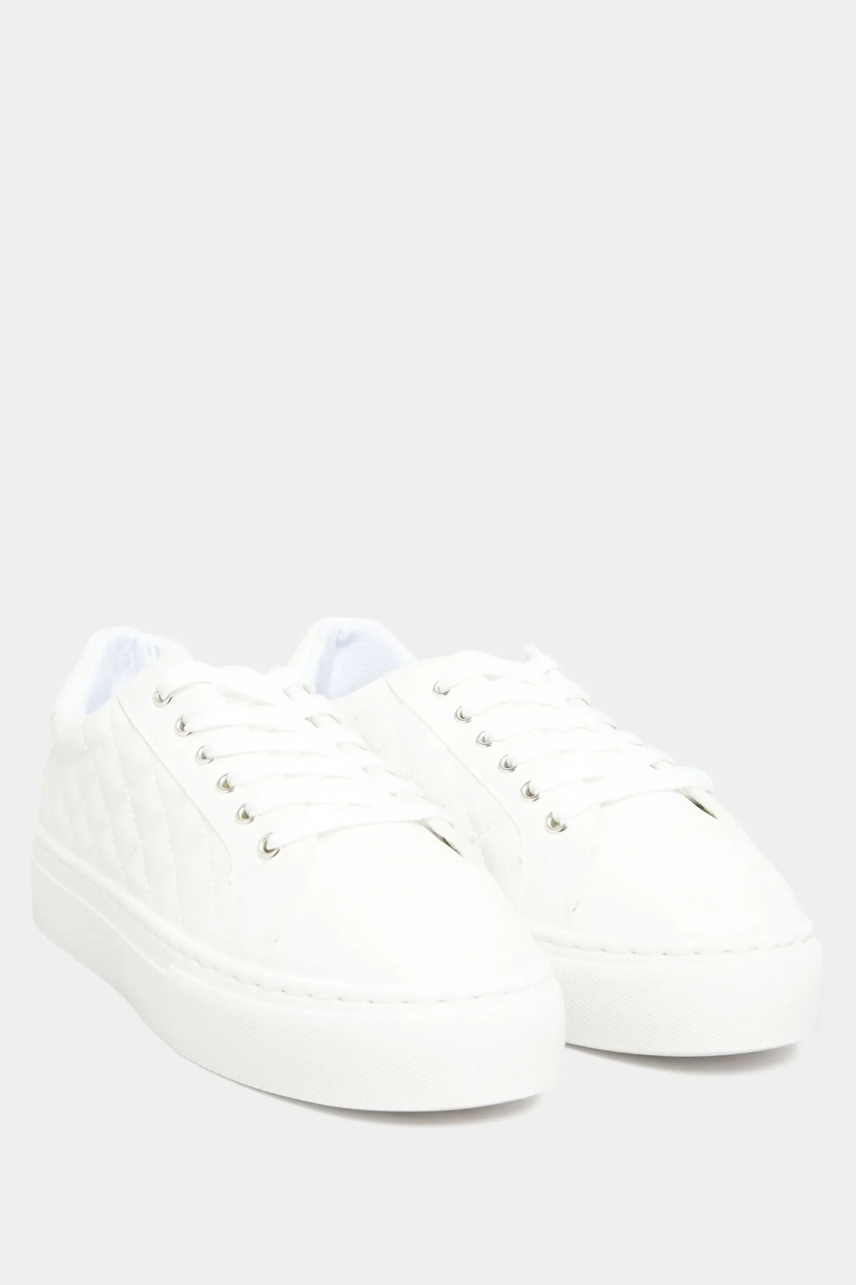 M&Co Yours Yours White Quilted Trainers Inextra Wide Eee Fit>Women Flat Shoes