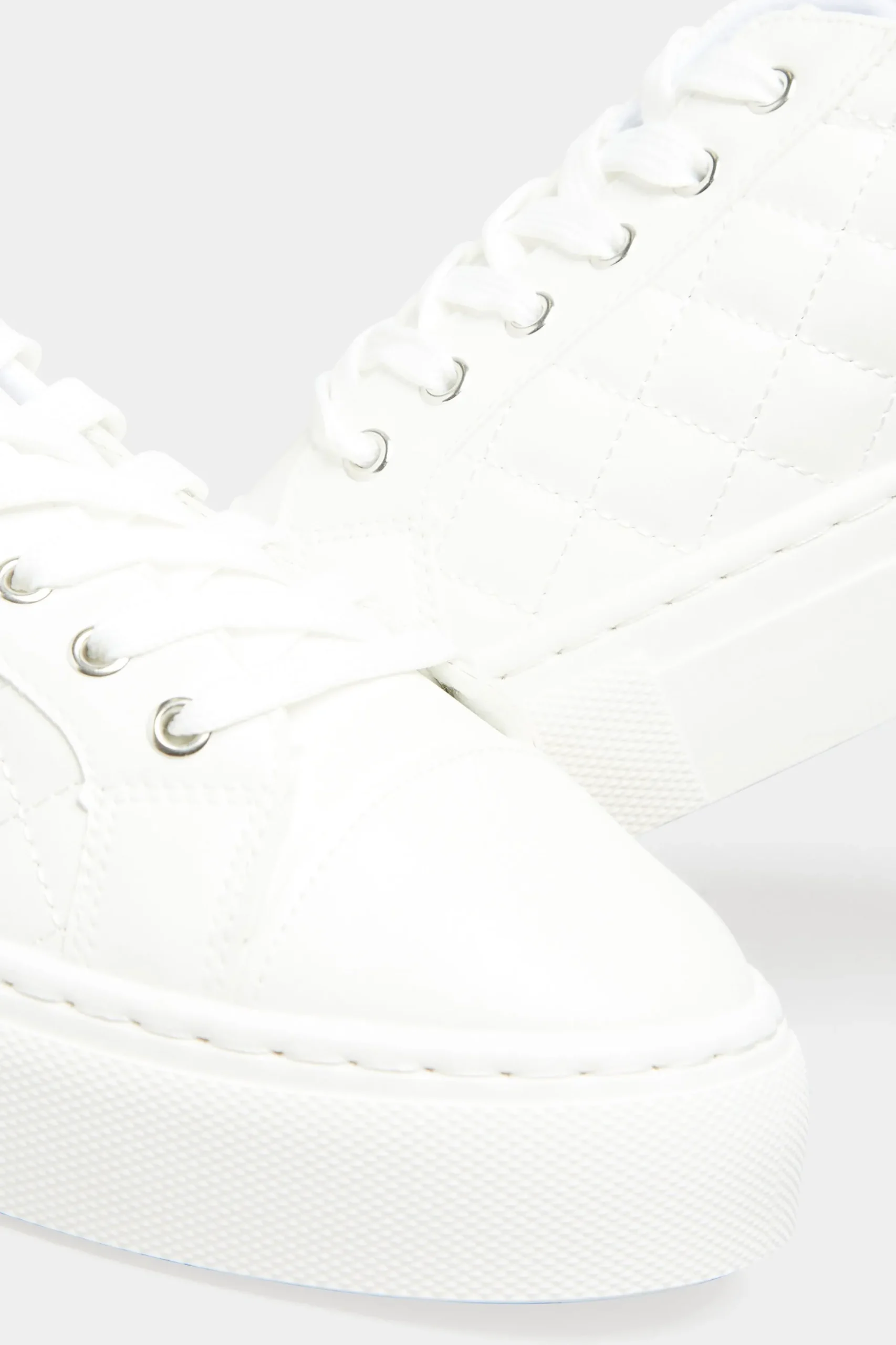 M&Co Yours Yours White Quilted Trainers Inextra Wide Eee Fit>Women Flat Shoes