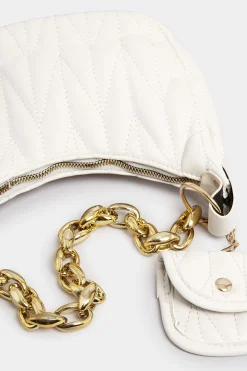 M&Co Yours Yours White Quilted Multi Pocket Chunky Chain Bag><noscript><img width=