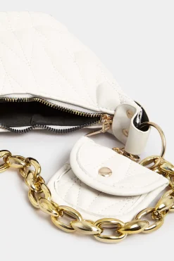M&Co Yours Yours White Quilted Multi Pocket Chunky Chain Bag><noscript><img width=