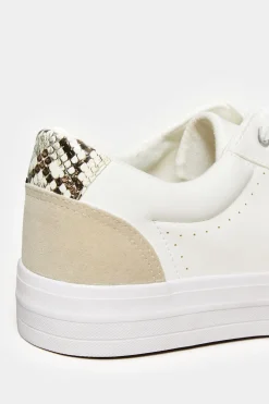 M&Co Yours Yours White Snake Print Trainers In Wide E Fit><noscript><img width=