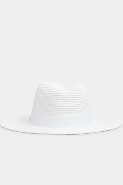 M&Co Yours Yours White Straw Fedora Hat>Women Hats