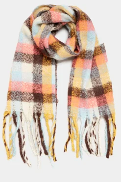 M&Co Yours Yours Yellow Check Super Soft Scarf>Women Scarves