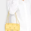 M&Co Yours Yours Yellow Studded Quilted Chain Bag>Women Bags