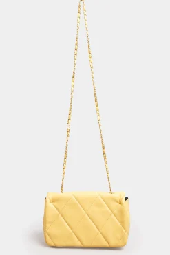 M&Co Yours Yours Yellow Studded Quilted Chain Bag><noscript><img width=
