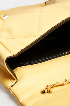 M&Co Yours Yours Yellow Studded Quilted Chain Bag><noscript><img width=